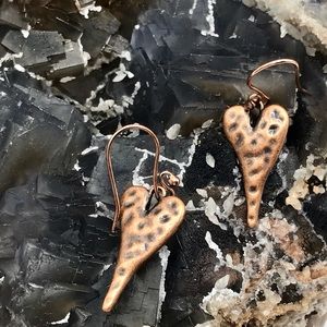 Copper Heart Earrings